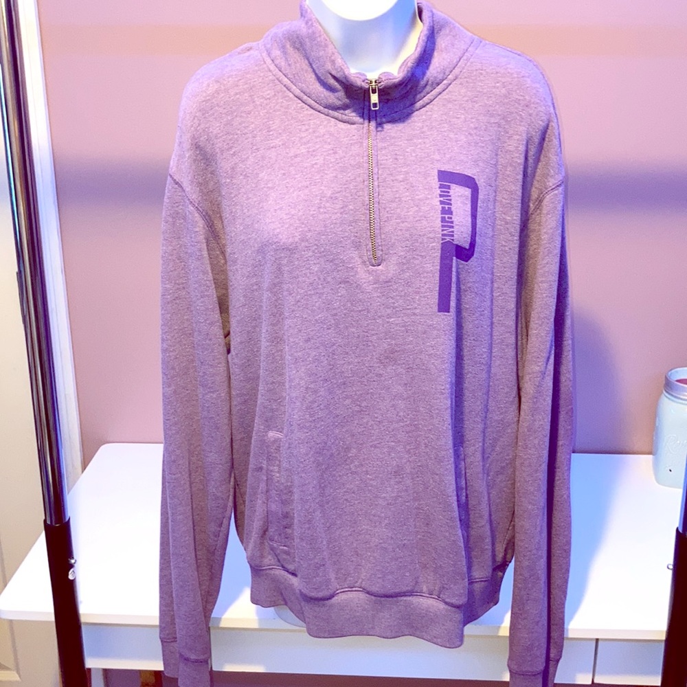PINK half zip pullover hoodie